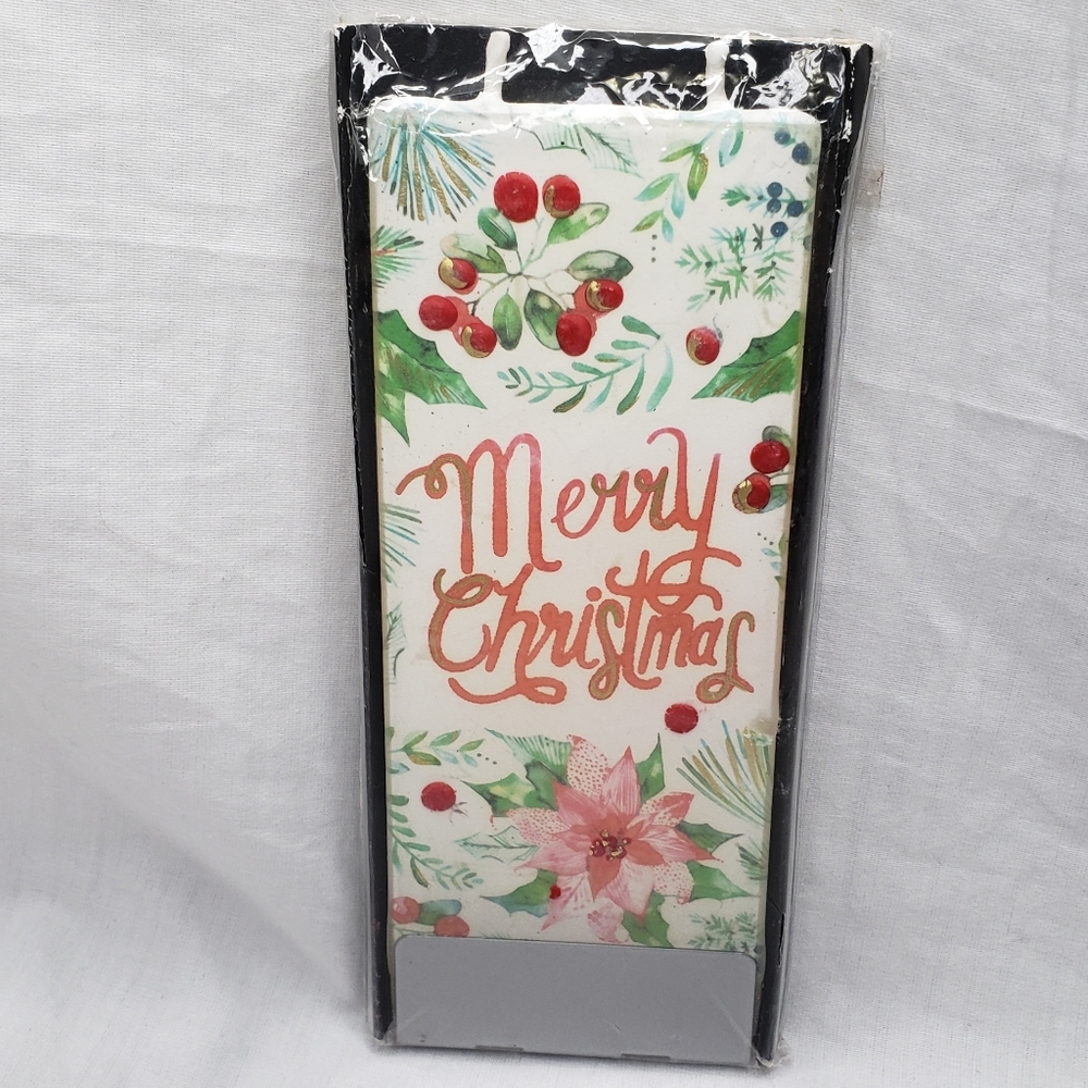 Flatyz Merry Christmas Flat Candle Handmade In Lithuania Steel Base